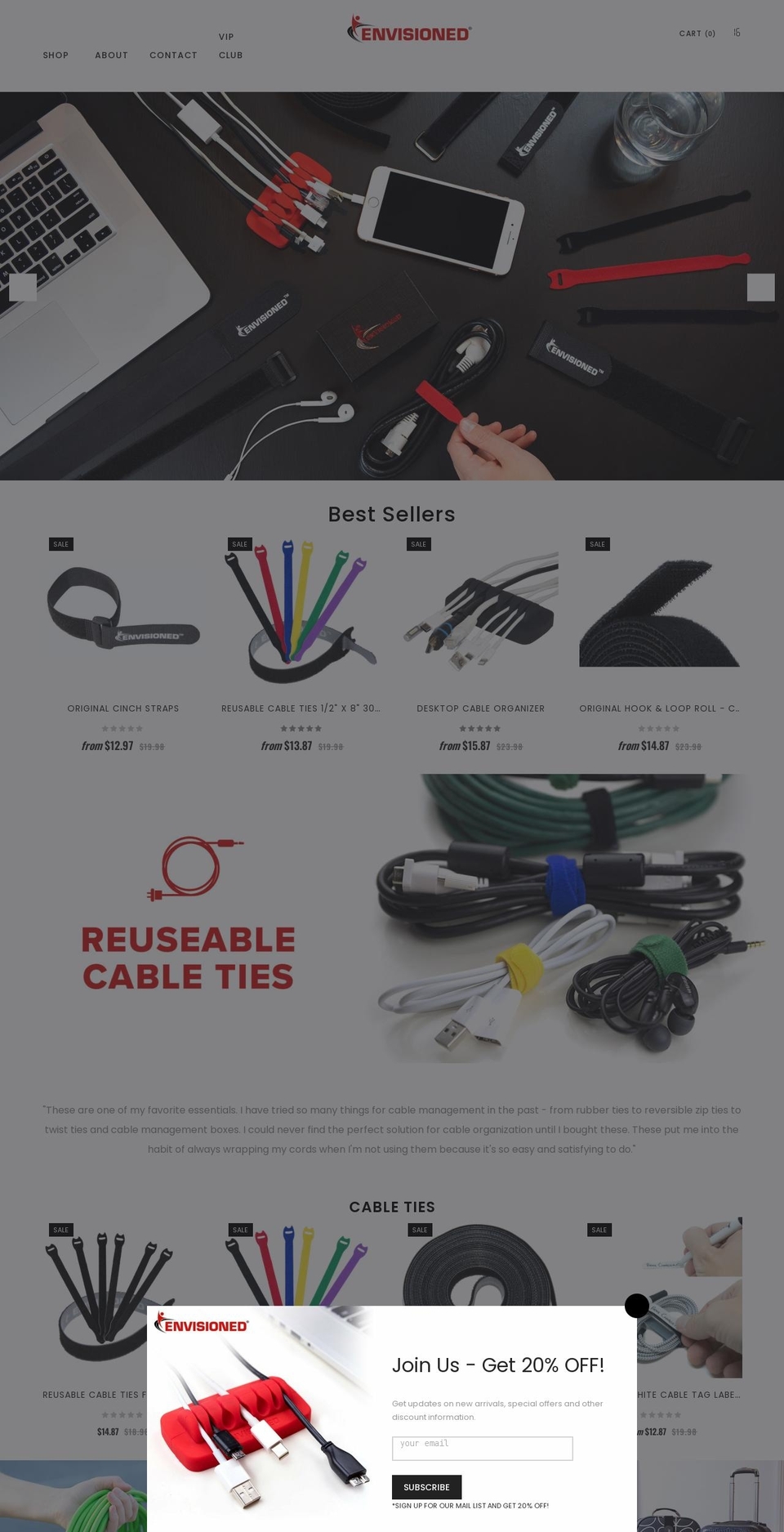 envisionedproducts.com shopify website screenshot