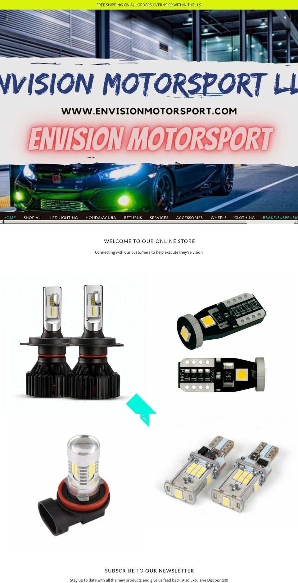 envisionmotorsport.com — Shopify storefront screenshot