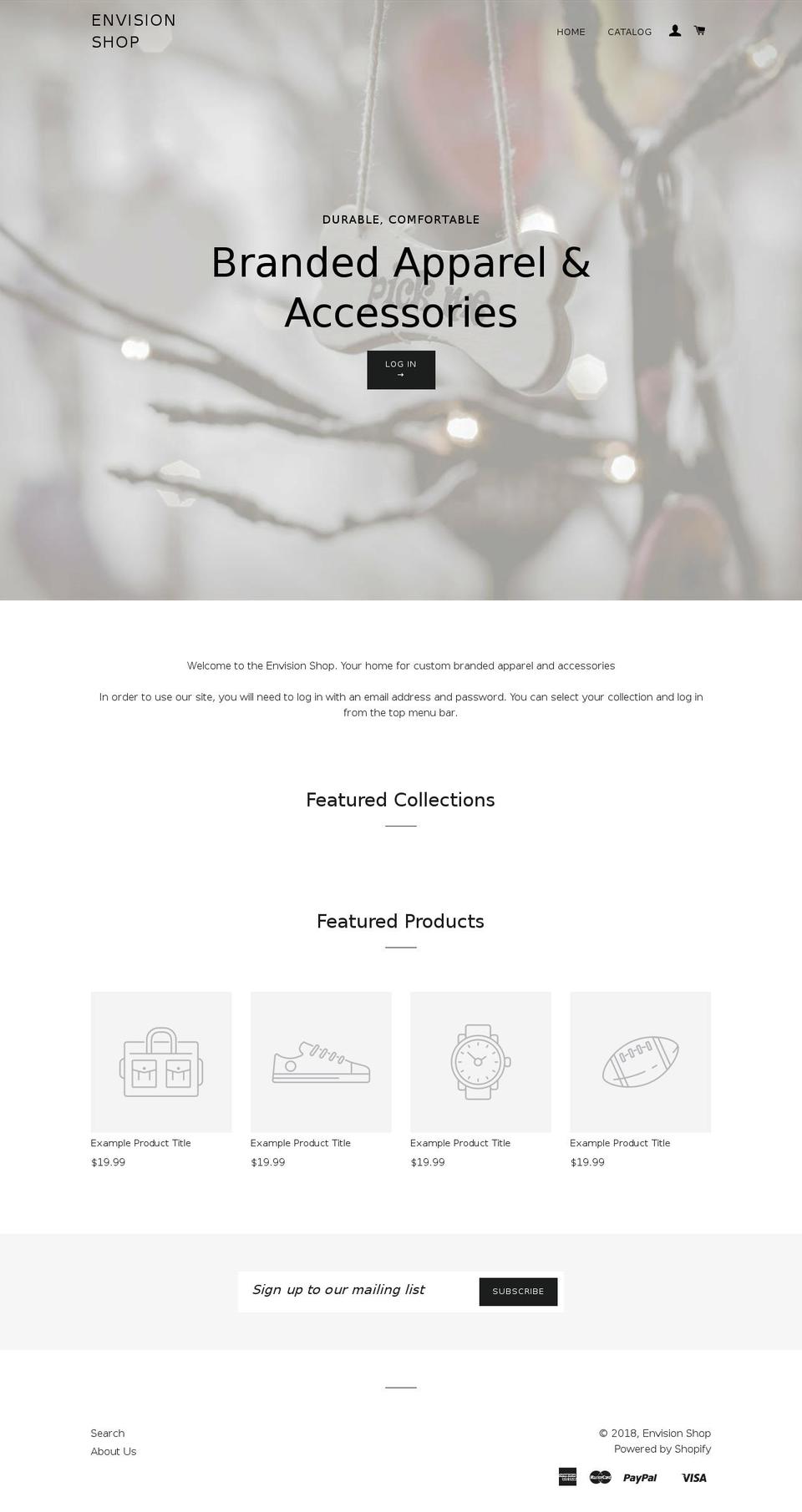 envisionshop.com shopify website screenshot