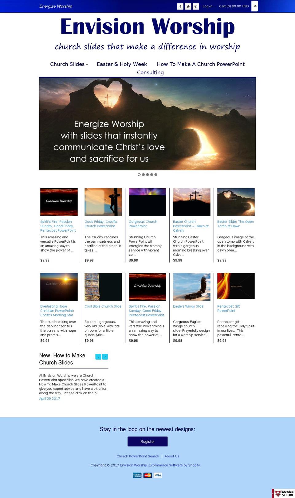 envisionworship.org shopify website screenshot