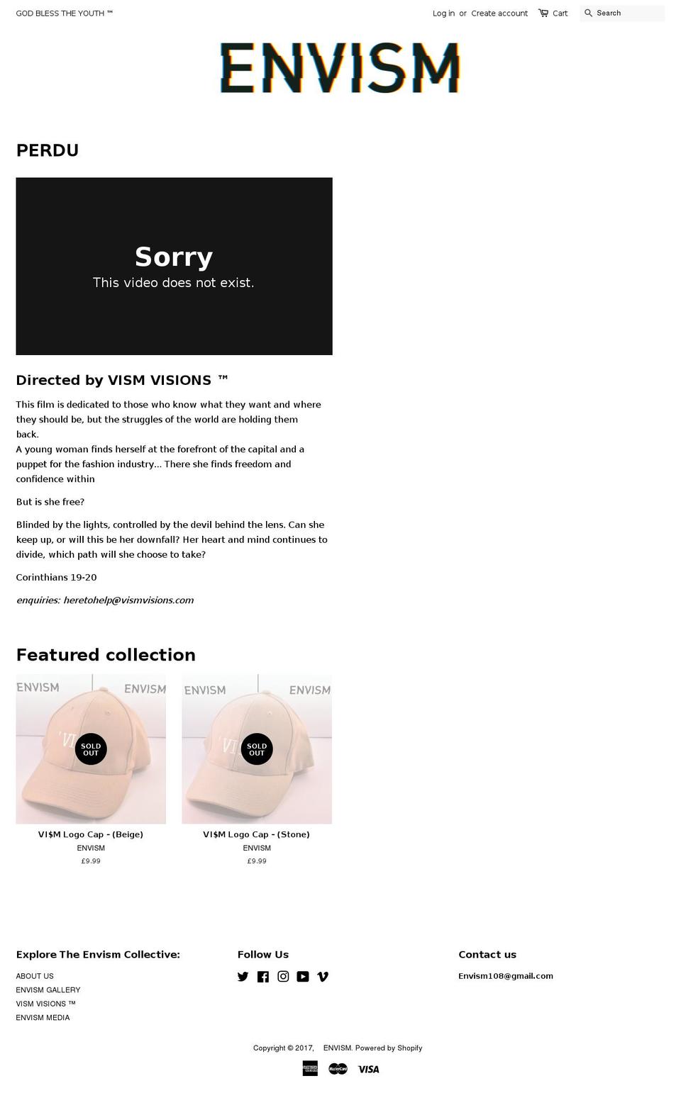 envism.com shopify website screenshot