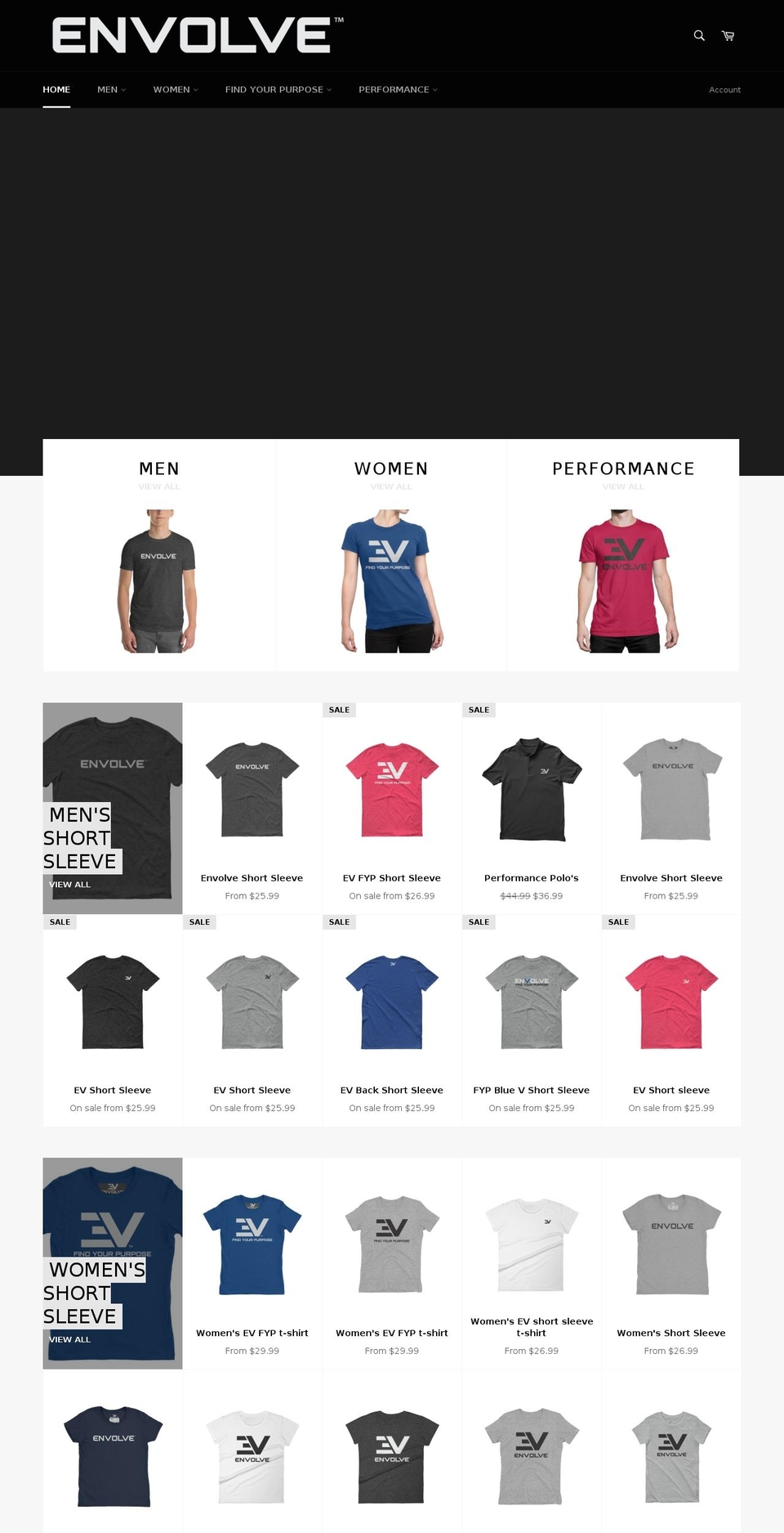 envolveapparel.com — Shopify storefront screenshot