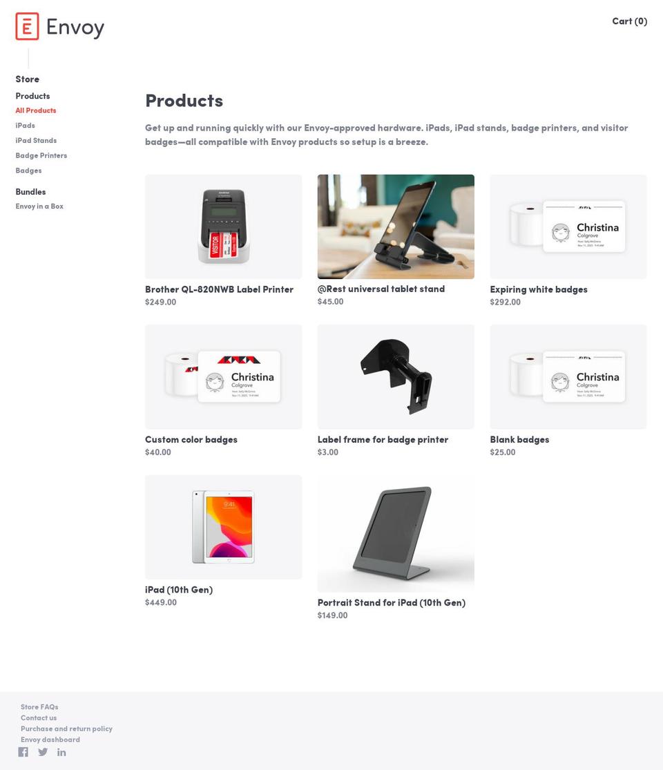 envoy.store shopify website screenshot