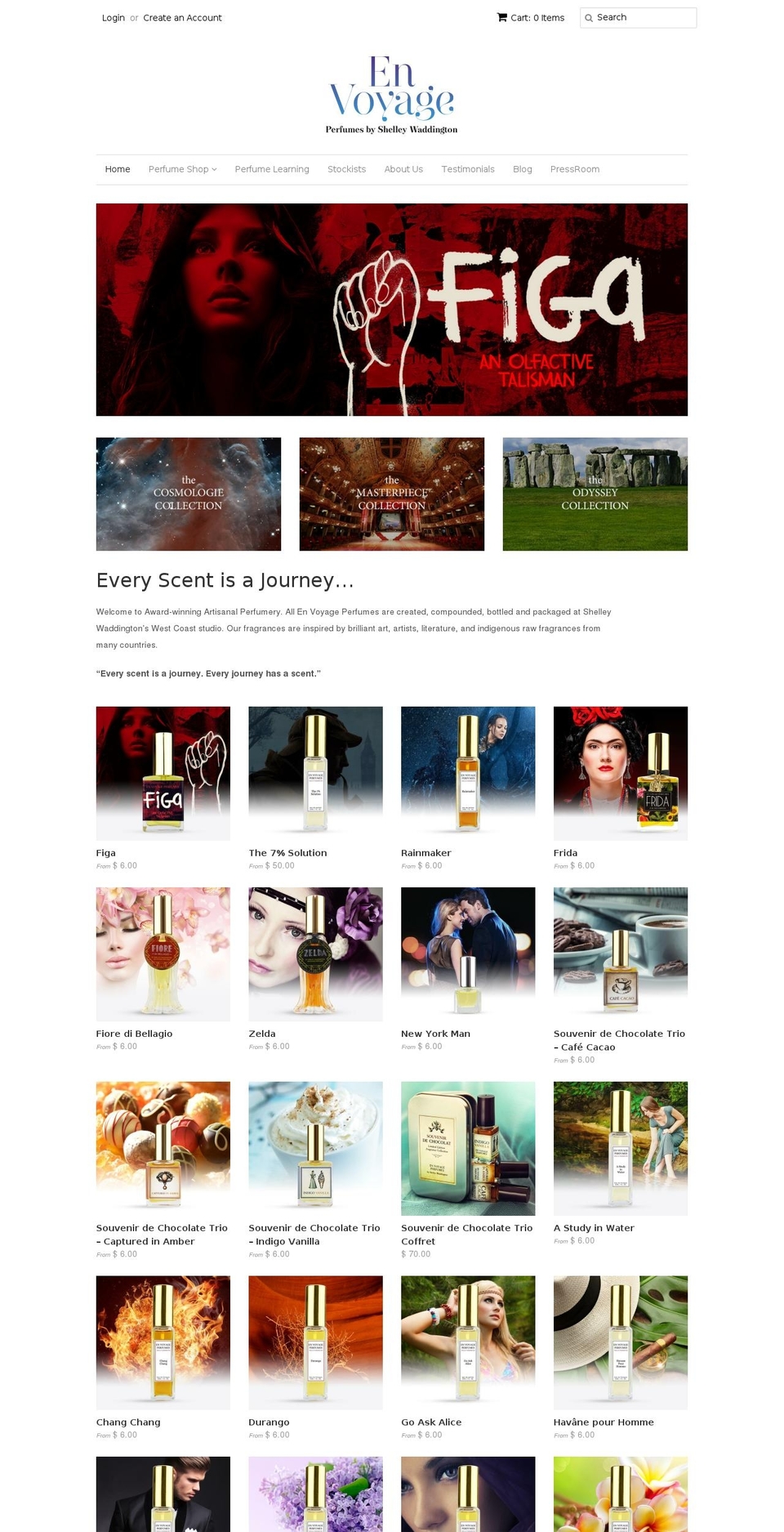 envoyageperfumes.com shopify website screenshot