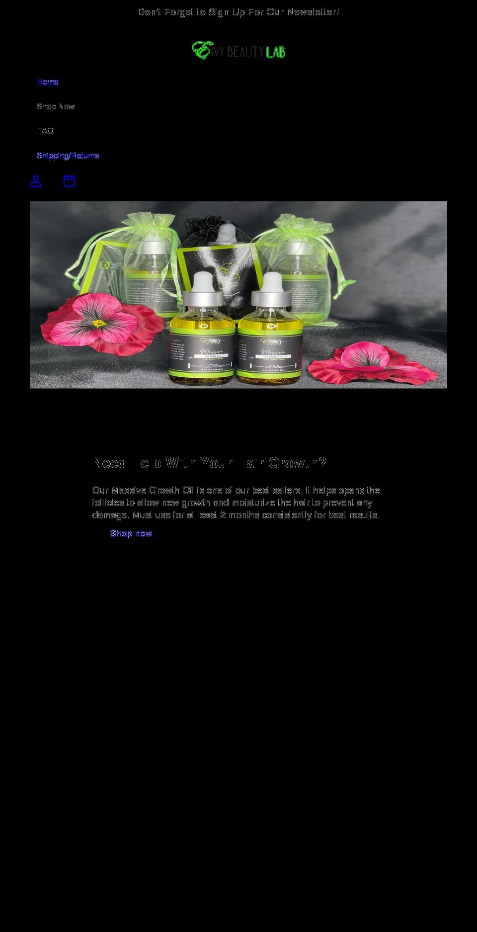 envybeautylab.com shopify website screenshot