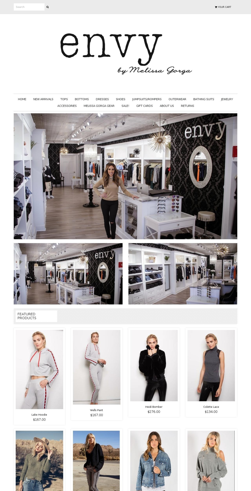 envybymelissagorga.com — Shopify storefront screenshot