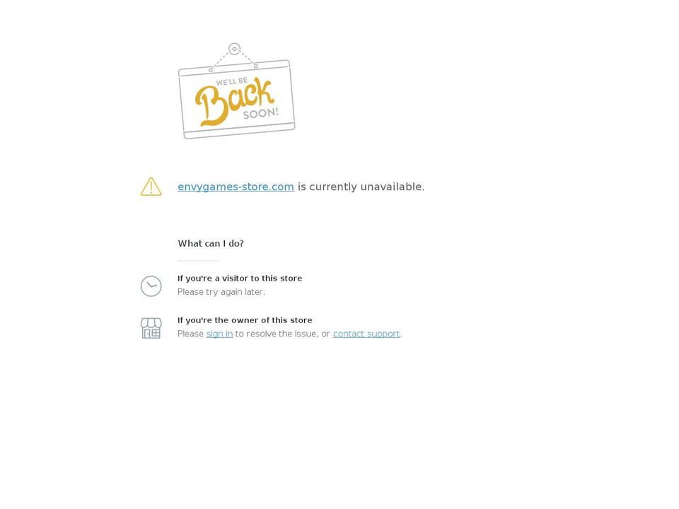 envygames-store.com shopify website screenshot