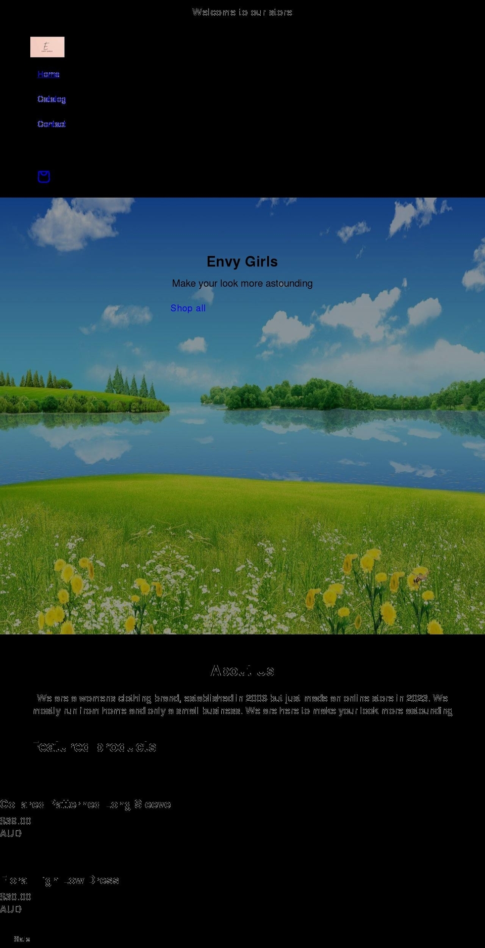 envygirls.net shopify website screenshot