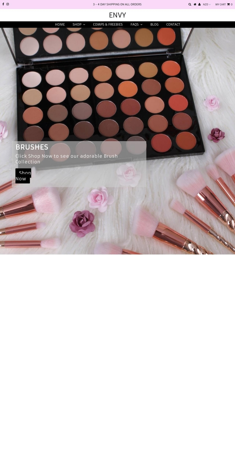 envylashes.co.nz shopify website screenshot