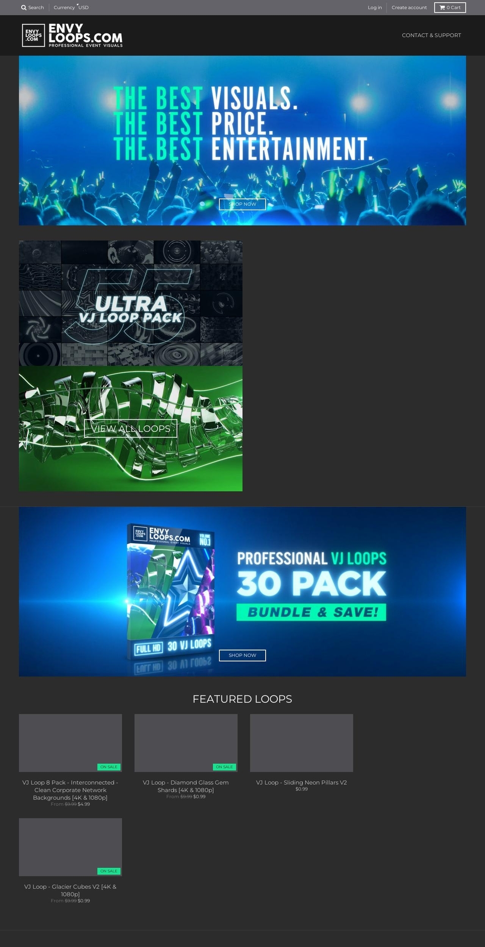 envyloops.com shopify website screenshot