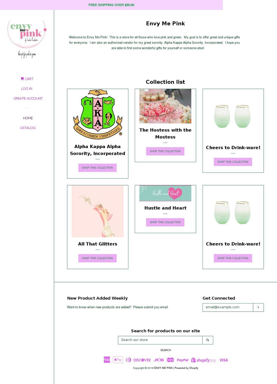 envymepink.com — Shopify storefront screenshot