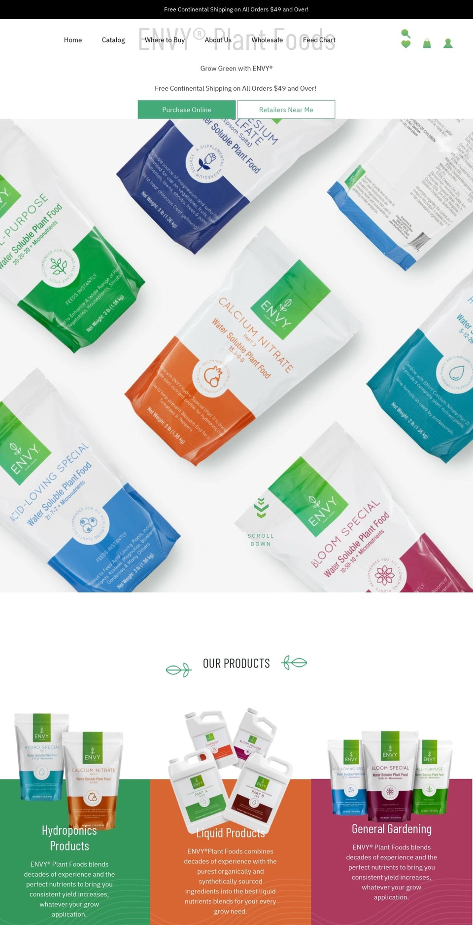 envyplantfoods.com shopify website screenshot
