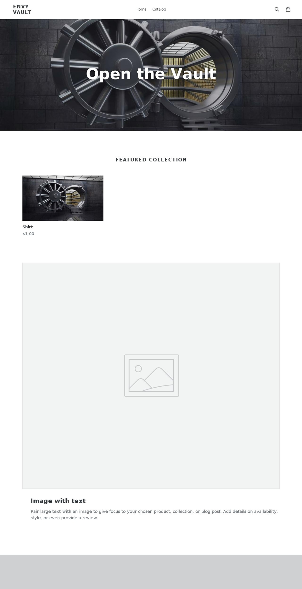 envyvault.com — Shopify storefront screenshot