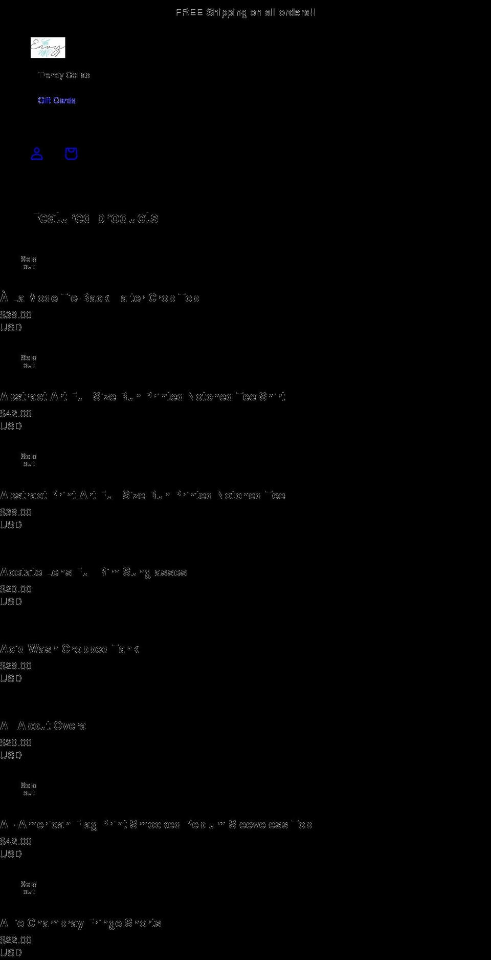 envywashmo.com shopify website screenshot