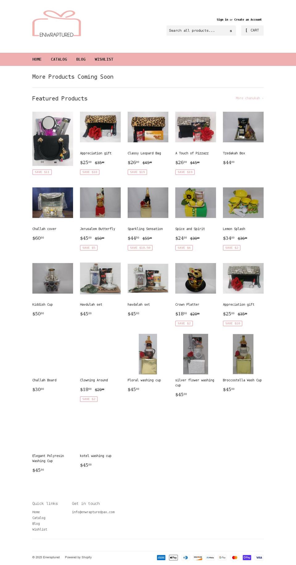 enwrapturedpax.com shopify website screenshot