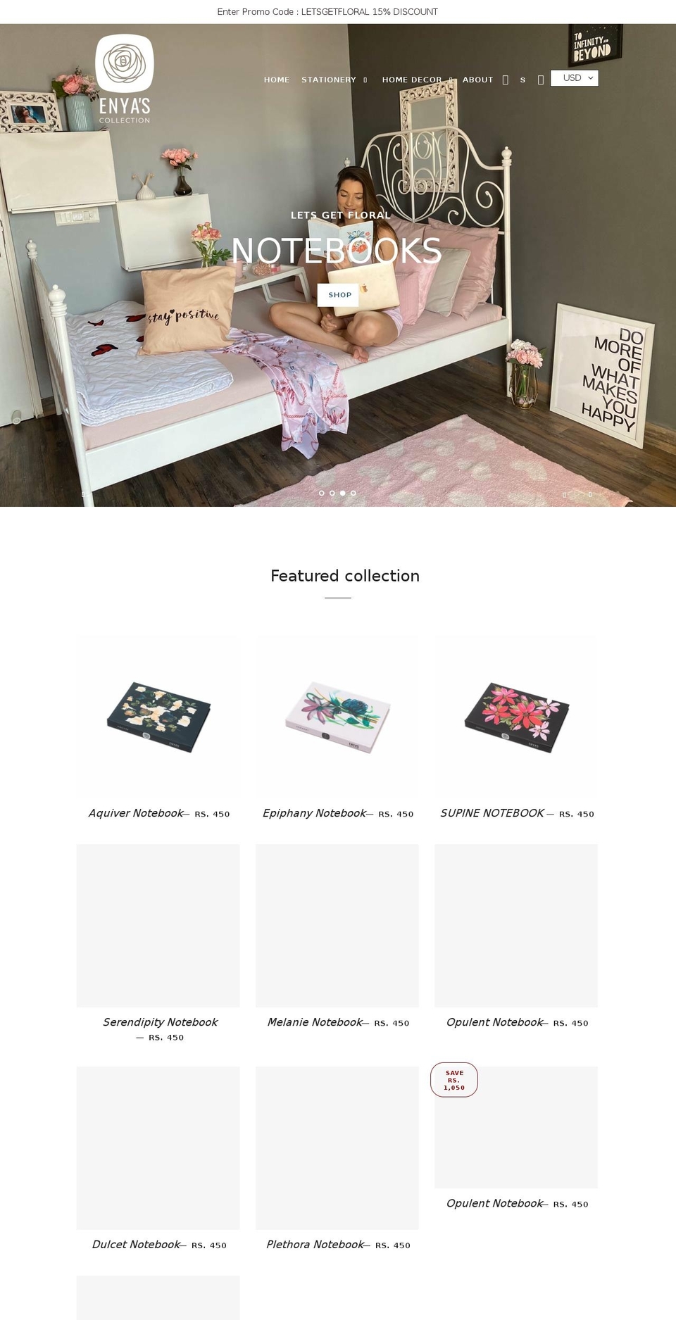 enyascollection.com shopify website screenshot