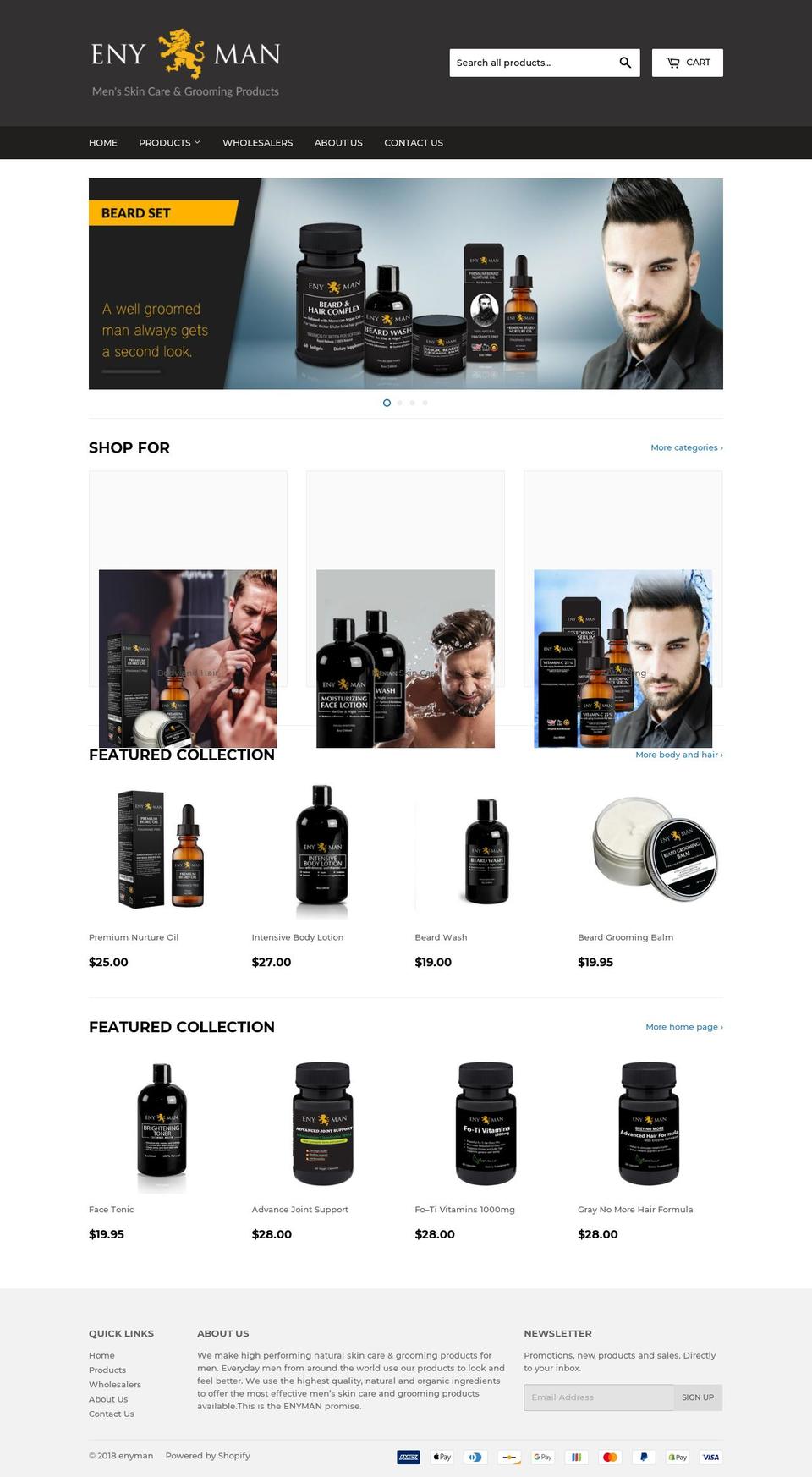 enyman.com shopify website screenshot