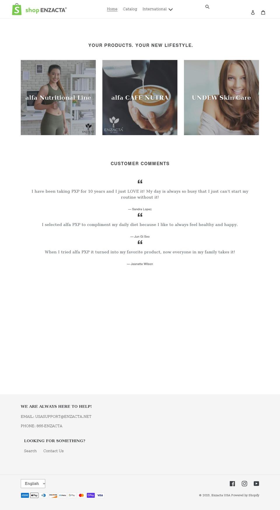 enzactausaibo.com shopify website screenshot