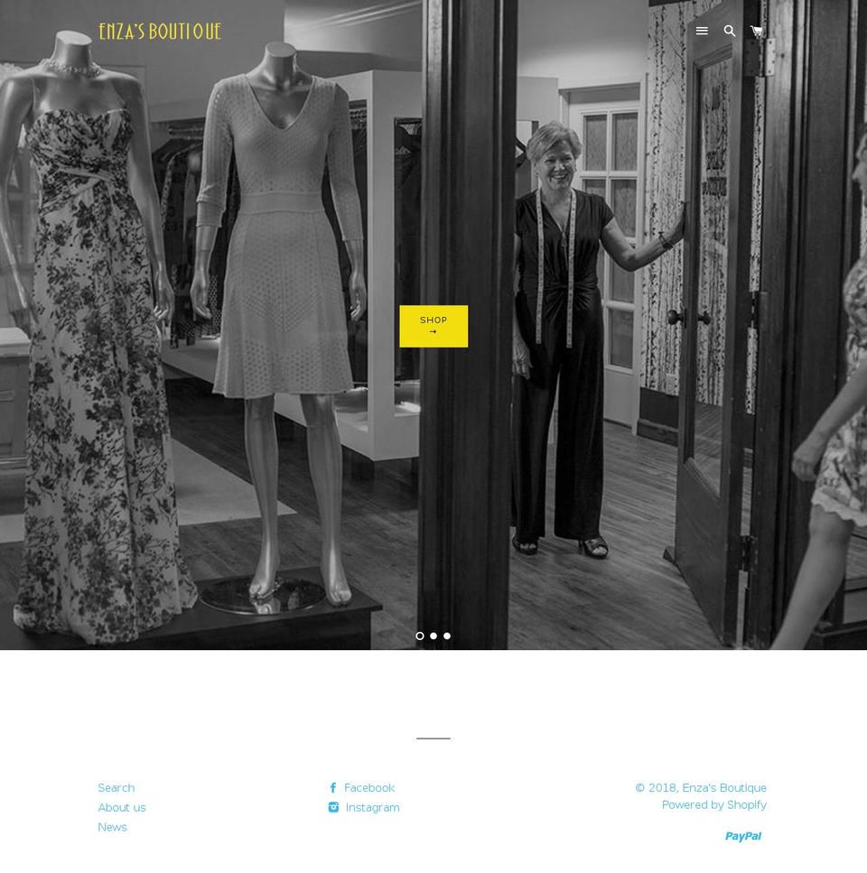 enzasboutique.net shopify website screenshot