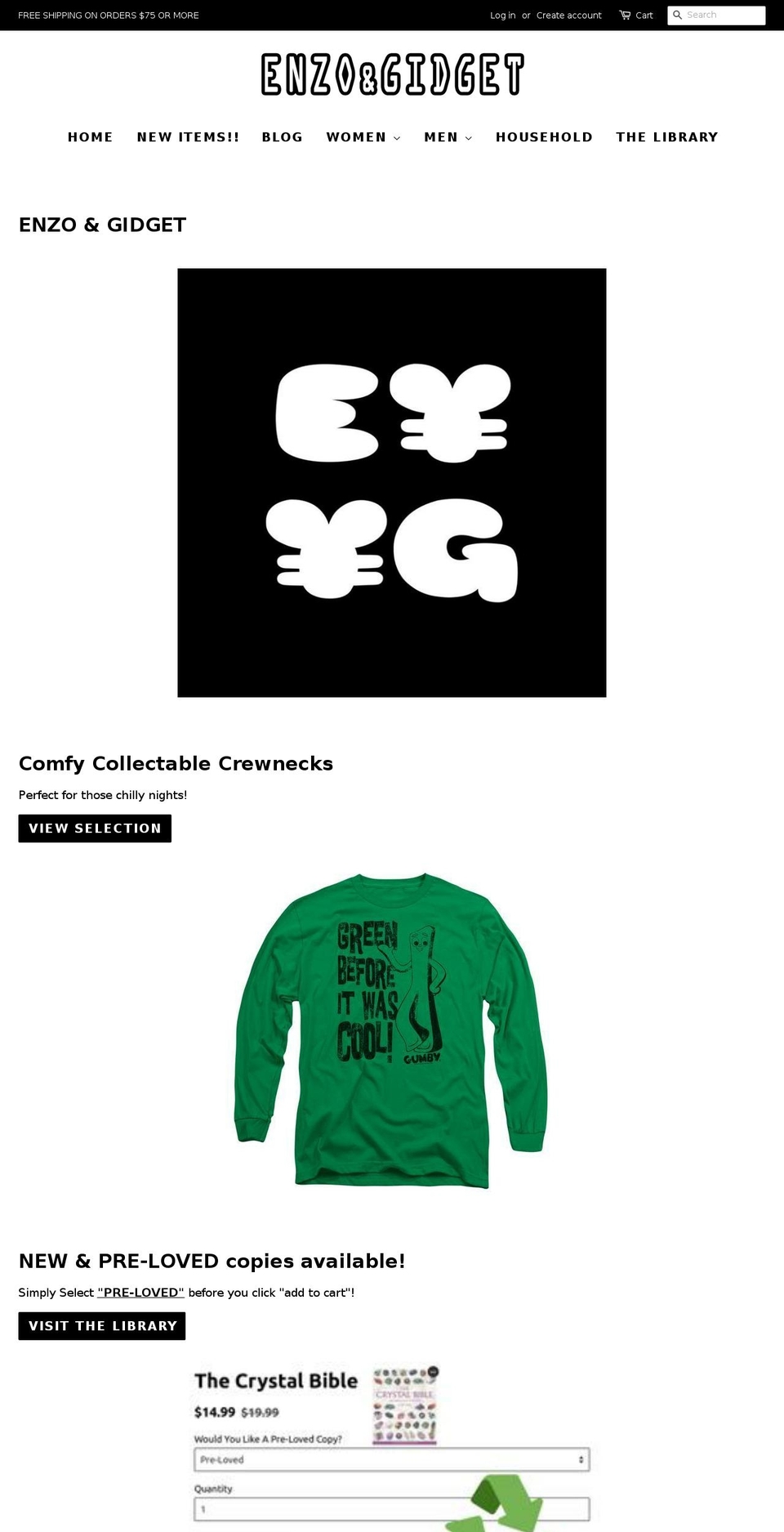 enzoandgidget.com — Shopify storefront screenshot