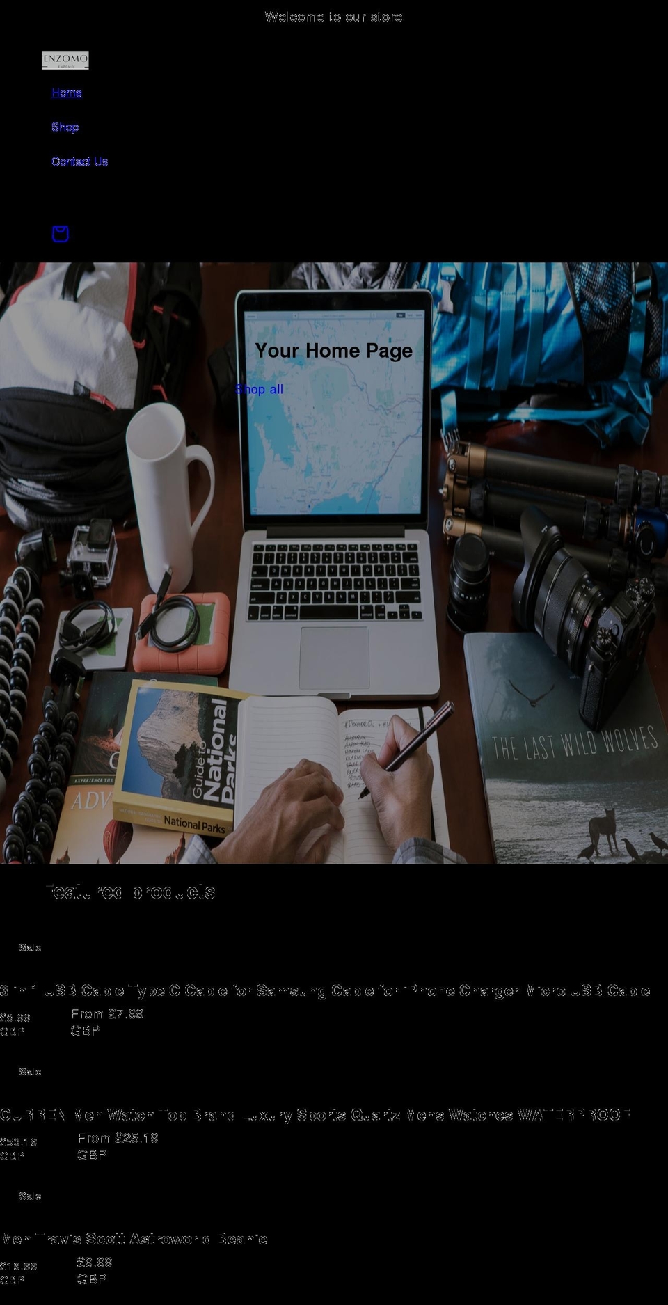 enzomo.com shopify website screenshot