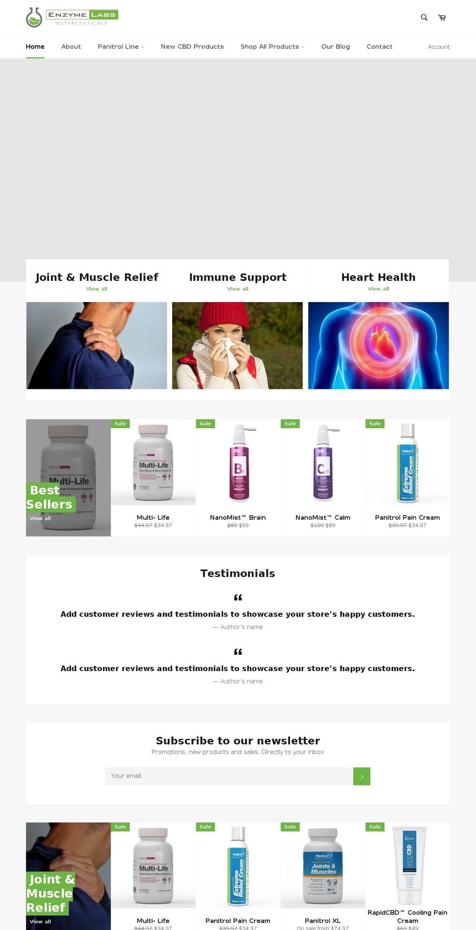 enzymelabsstore.com shopify website screenshot