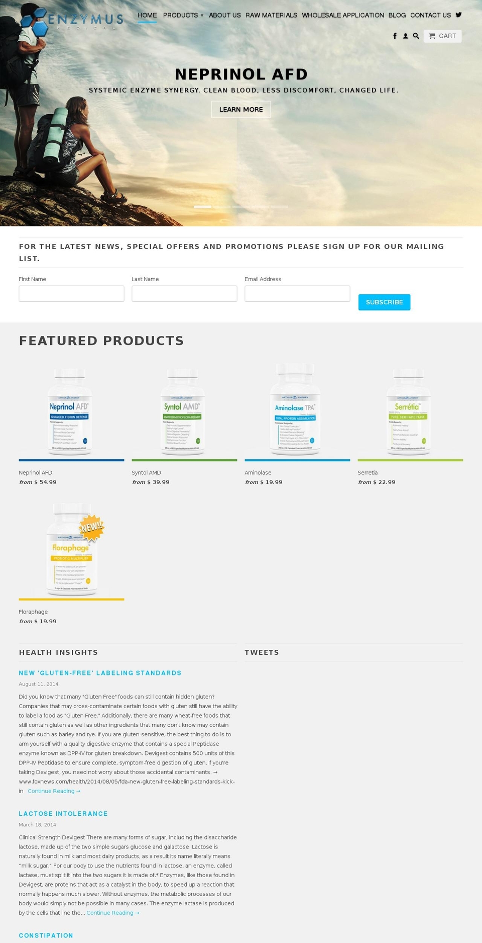 enzymus.com shopify website screenshot