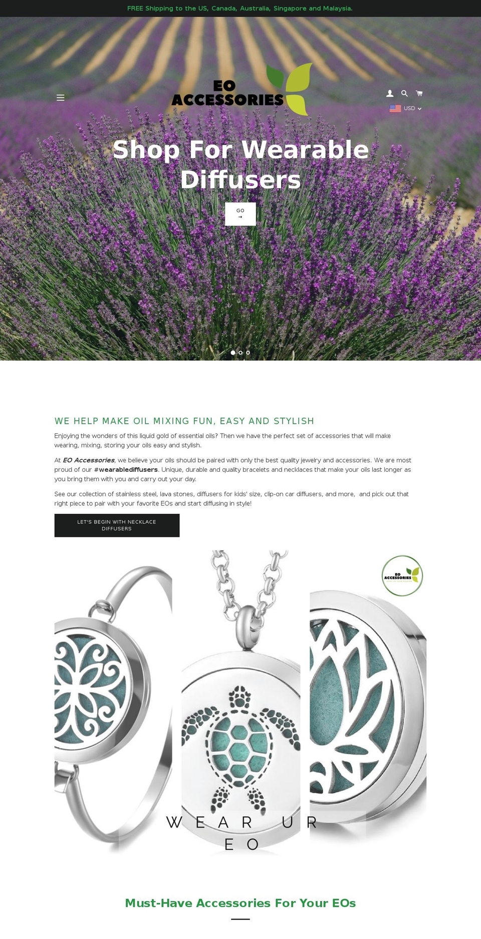 eoaccessories.com shopify website screenshot