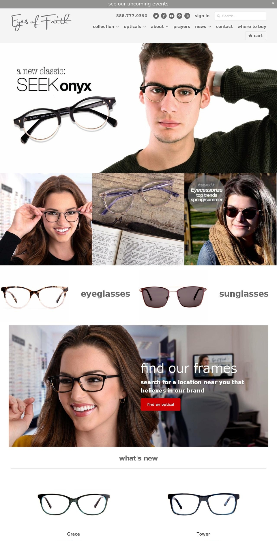 eofopticalshop.com — Shopify storefront screenshot