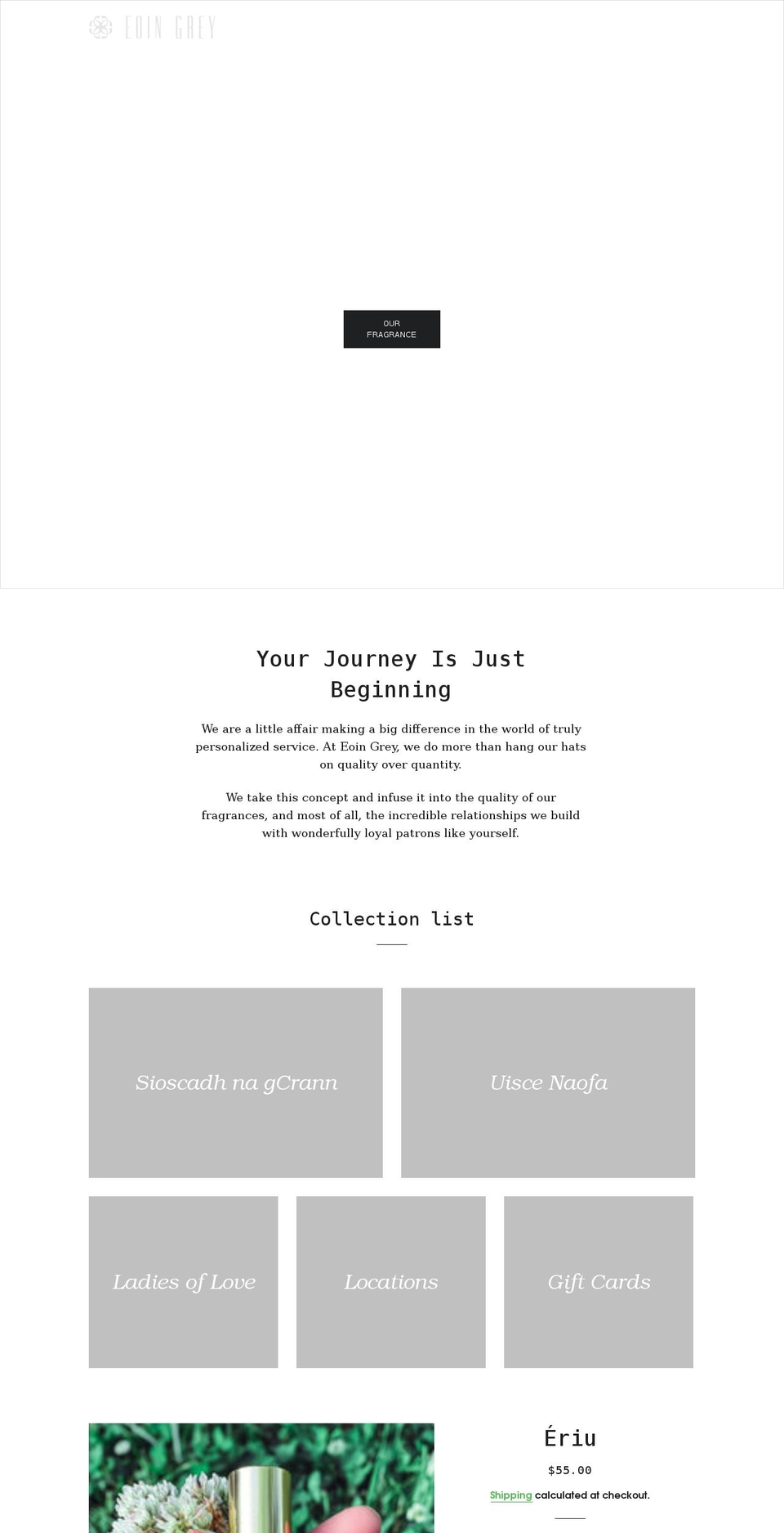 eoingrey.com shopify website screenshot
