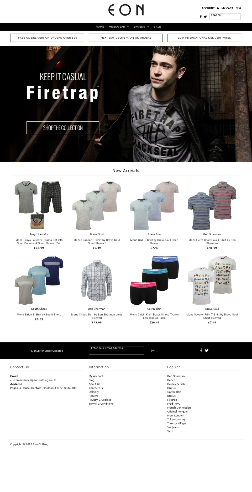 eon-clothing.com shopify website screenshot