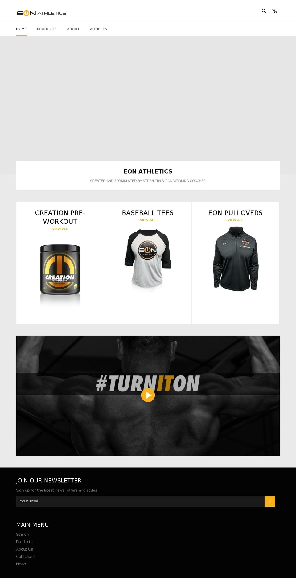 eonathletics.com — Shopify storefront screenshot