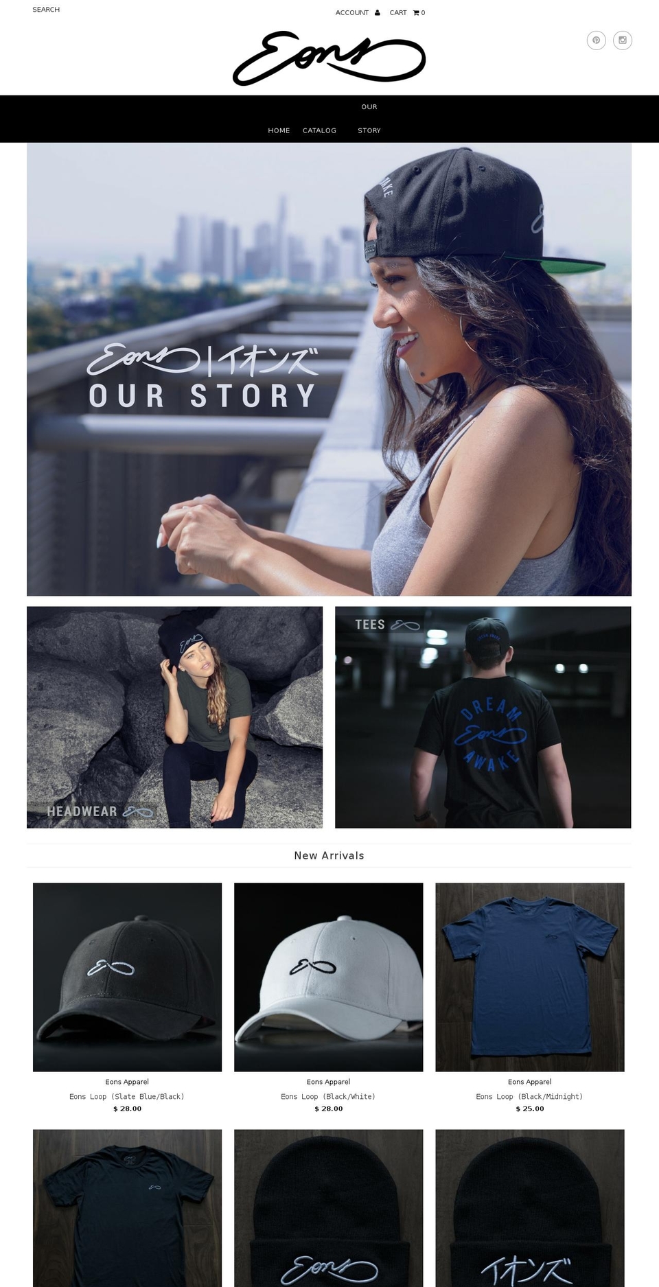 eonsapparel.com shopify website screenshot