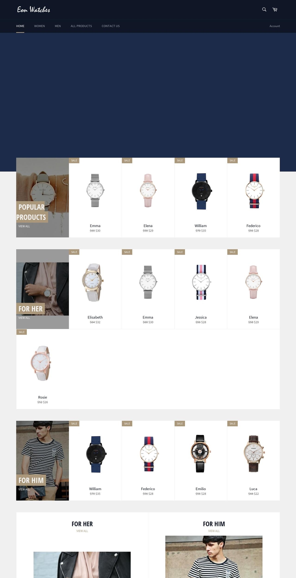 eonwatches.net shopify website screenshot