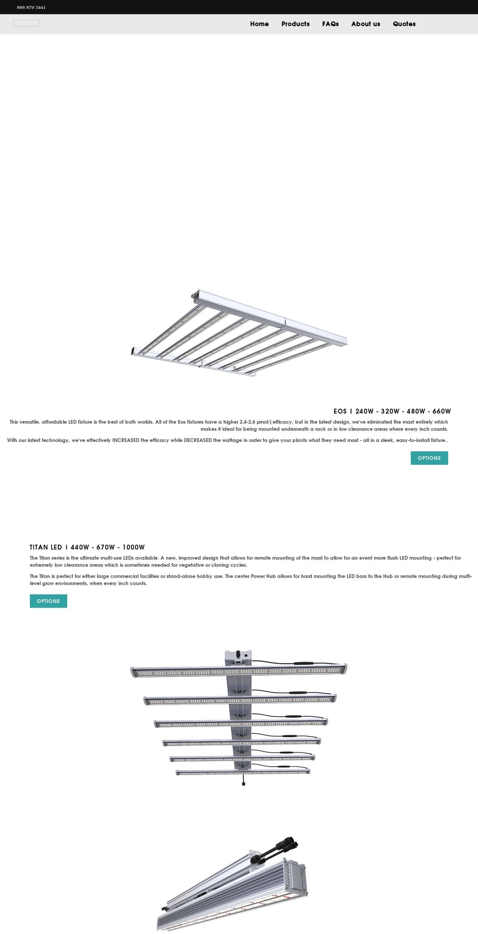 eosbioled.com shopify website screenshot