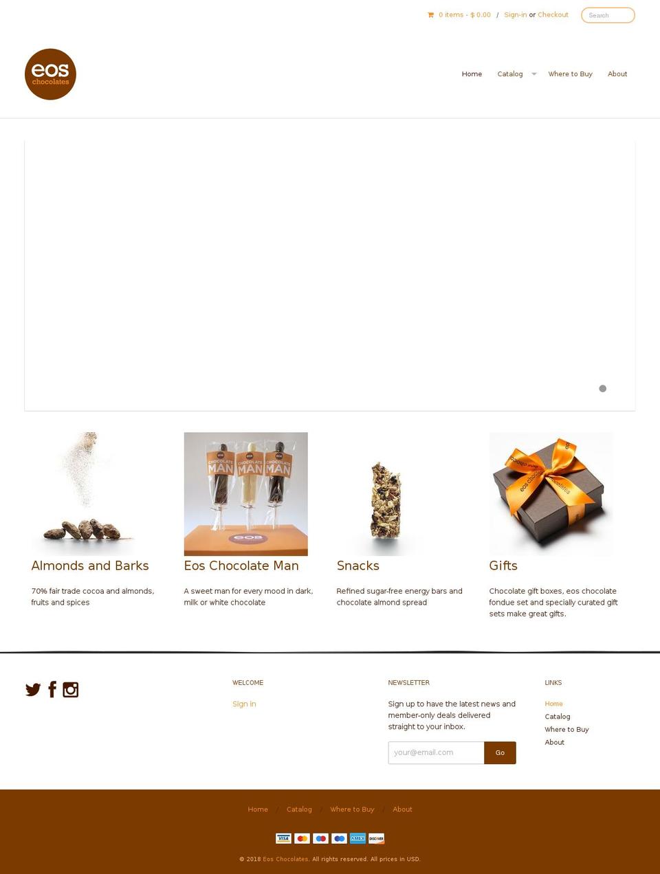 eoschocolate.com — Shopify storefront screenshot