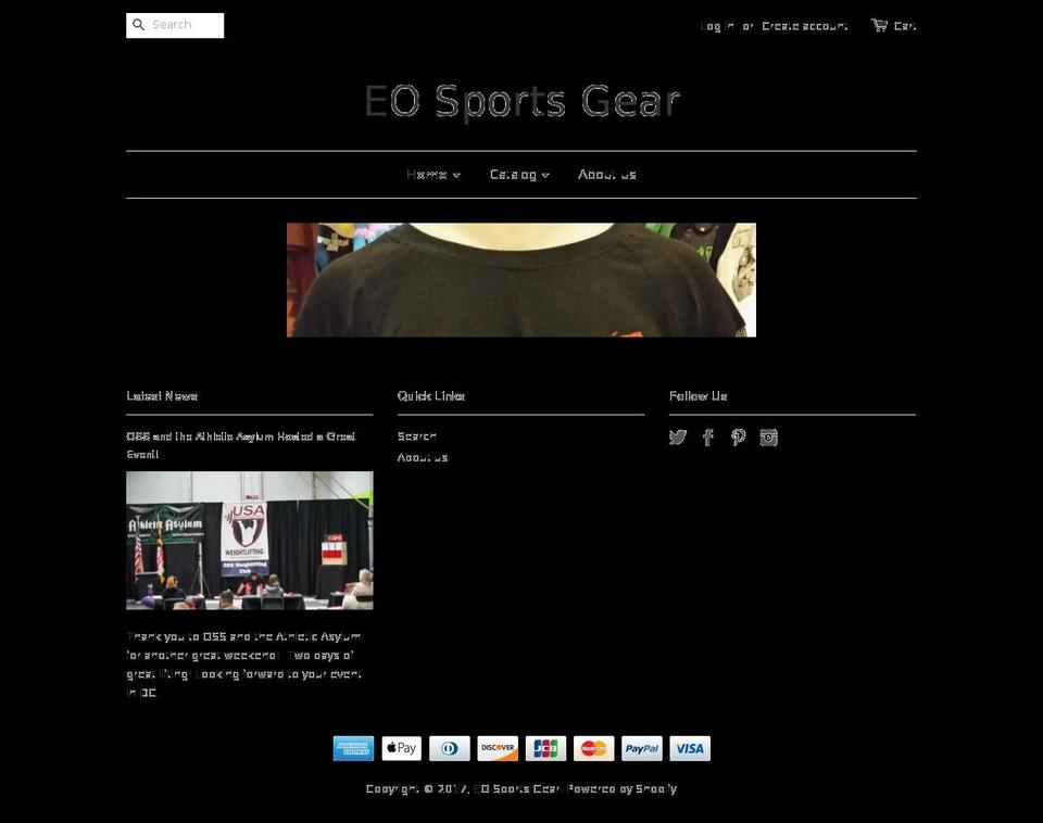 eosportsgear.com shopify website screenshot