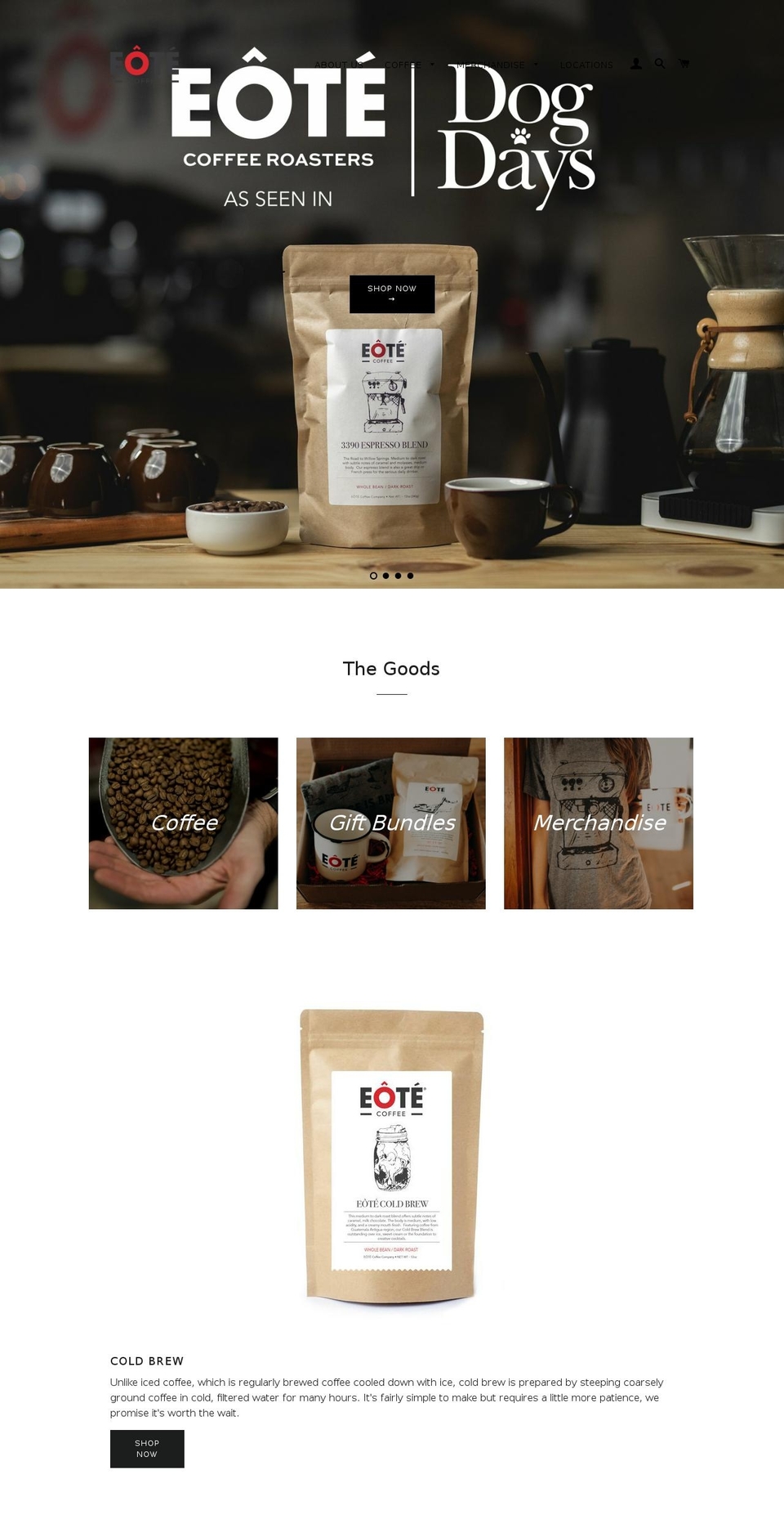 eotecoffee.com shopify website screenshot