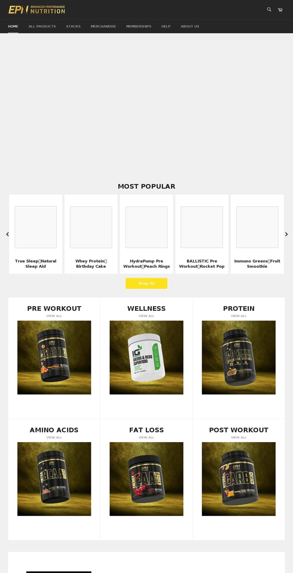 ep-nutrition.com shopify website screenshot
