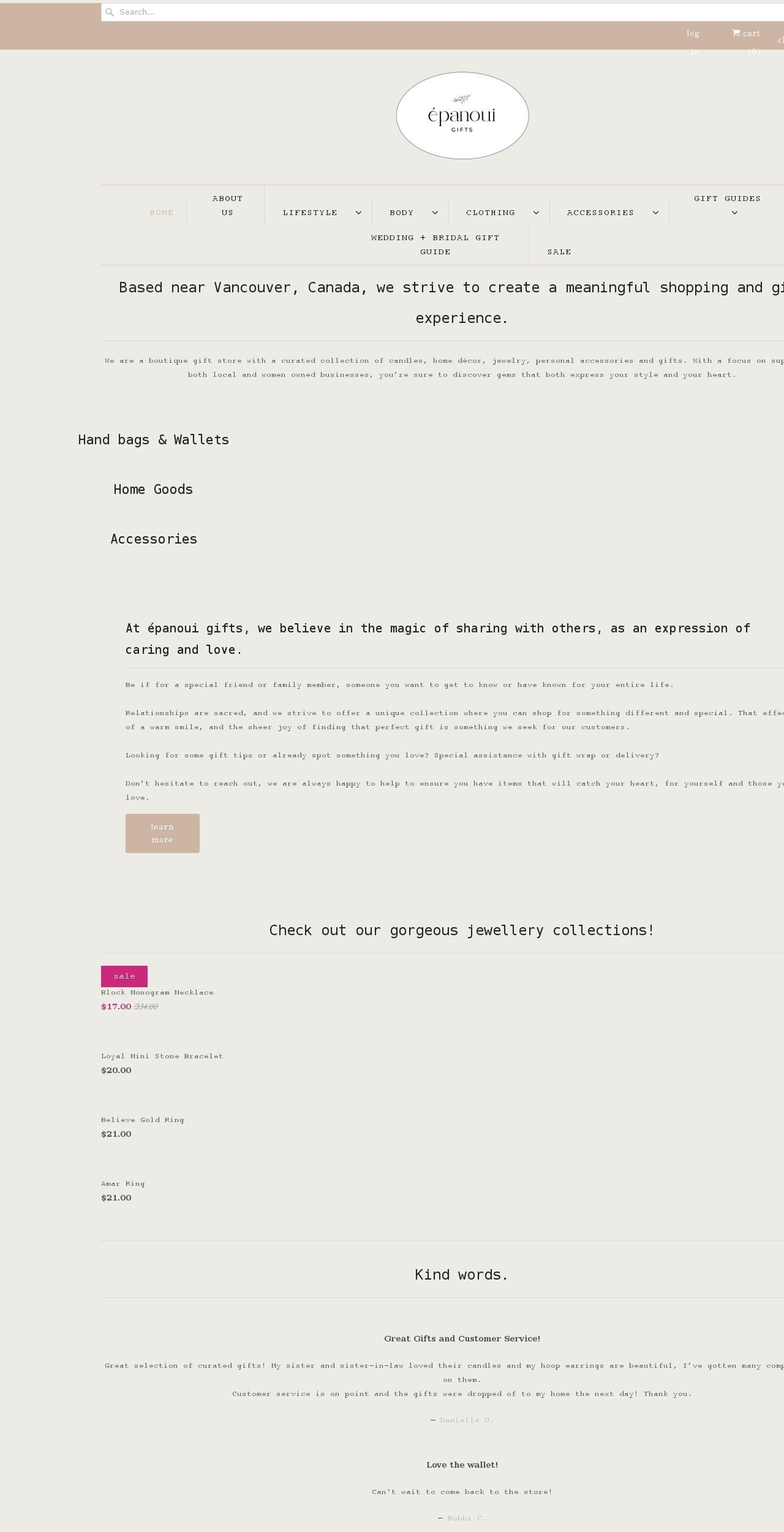 epanouigifts.com shopify website screenshot