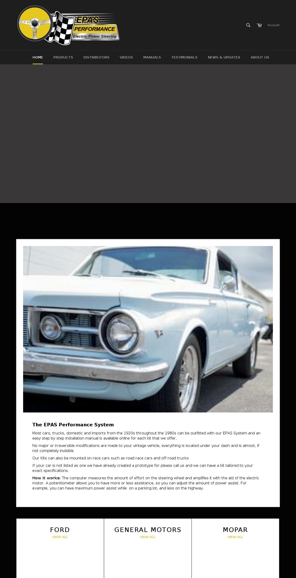 epasperformance.com shopify website screenshot