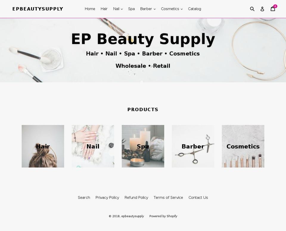 epbeautysupply.com shopify website screenshot