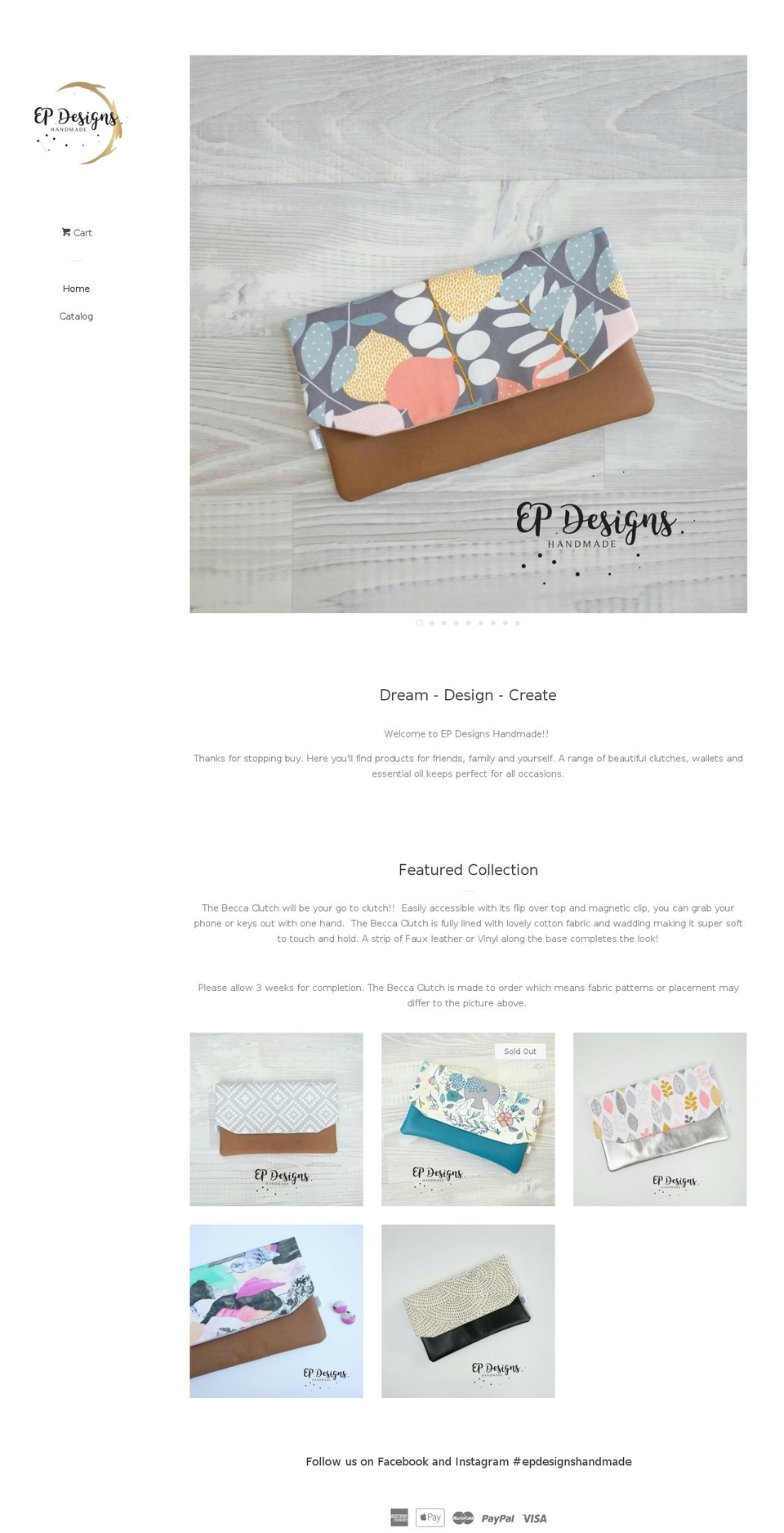 epdesignshandmade.com — Shopify storefront screenshot