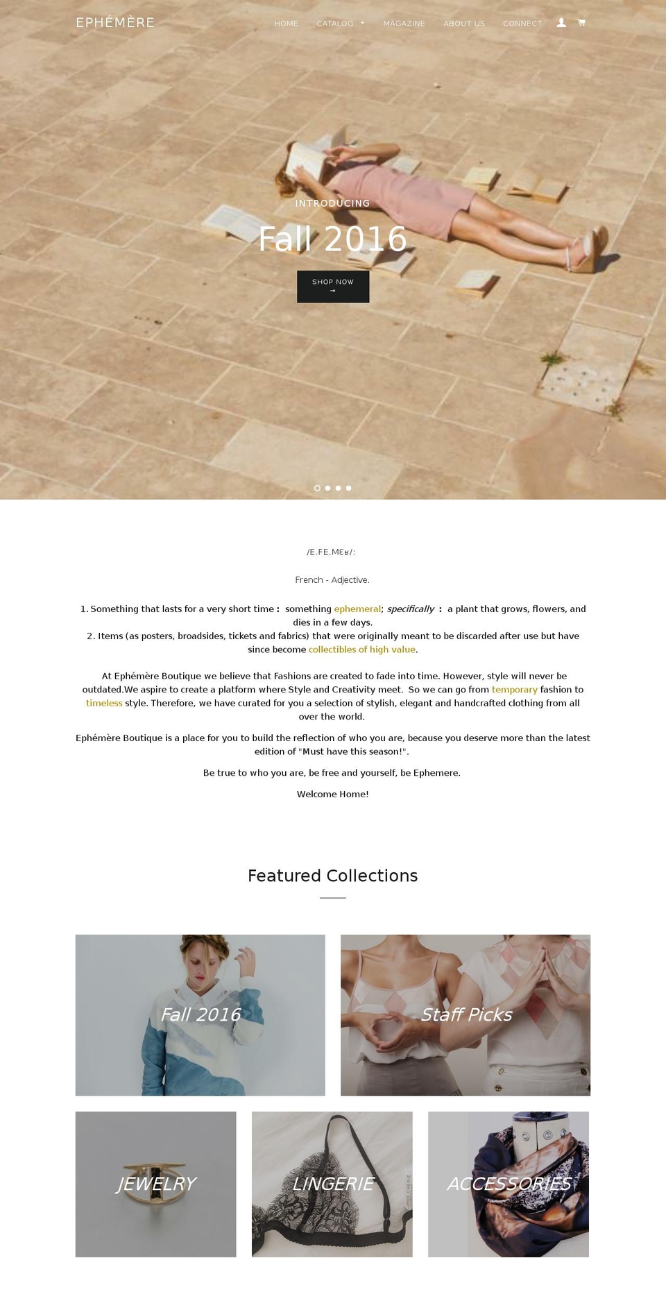 ephemereboutique.com shopify website screenshot