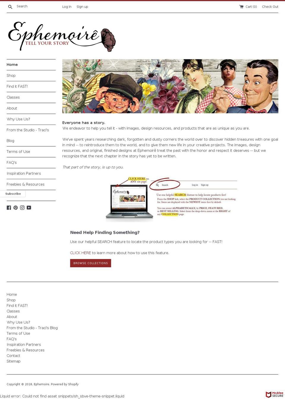 ephemoir.com shopify website screenshot