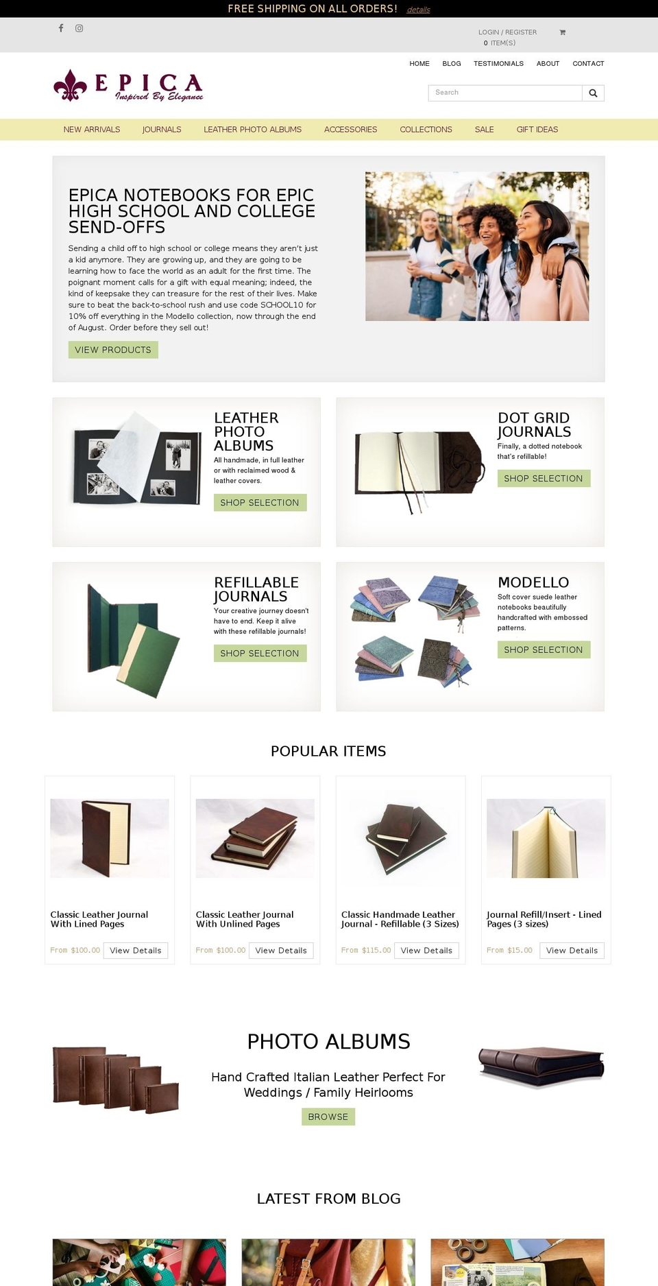 epica.us shopify website screenshot