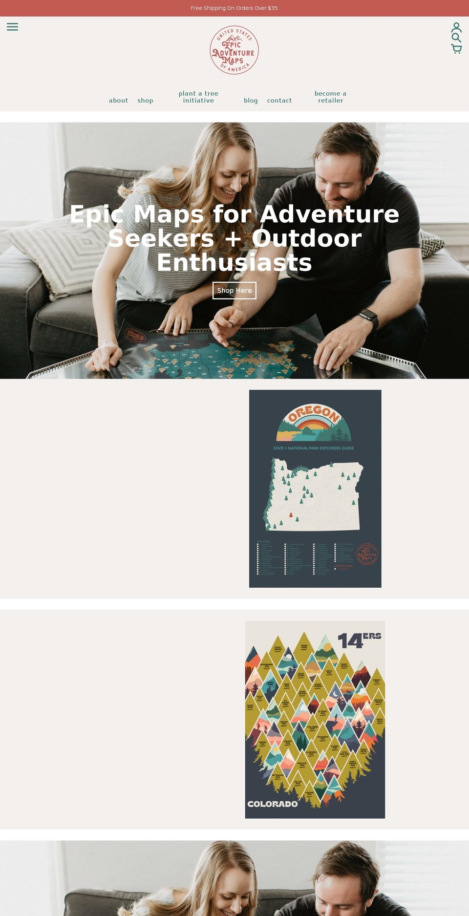 epicadventuremaps.com shopify website screenshot