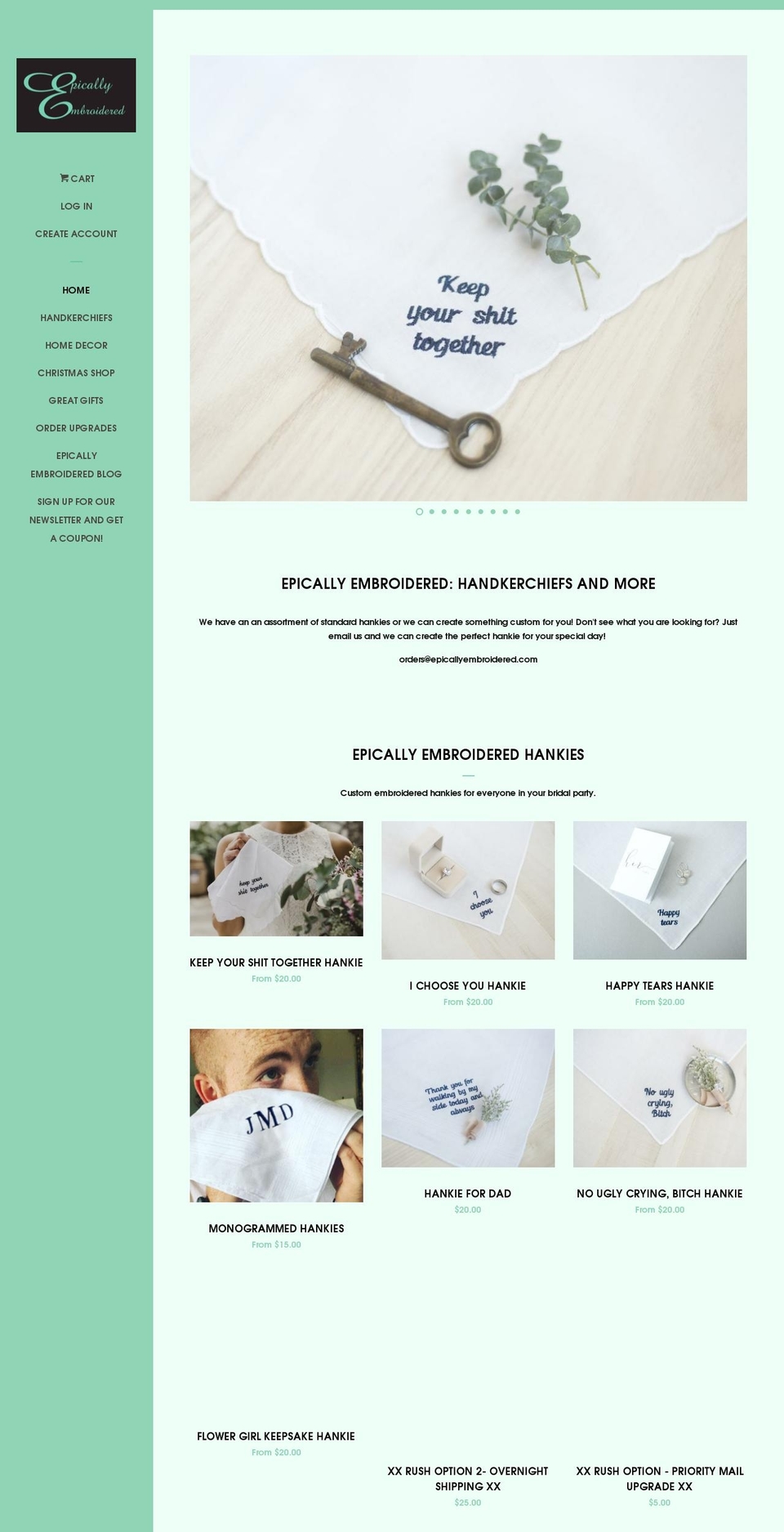 epicallyembroidered.com — Shopify storefront screenshot