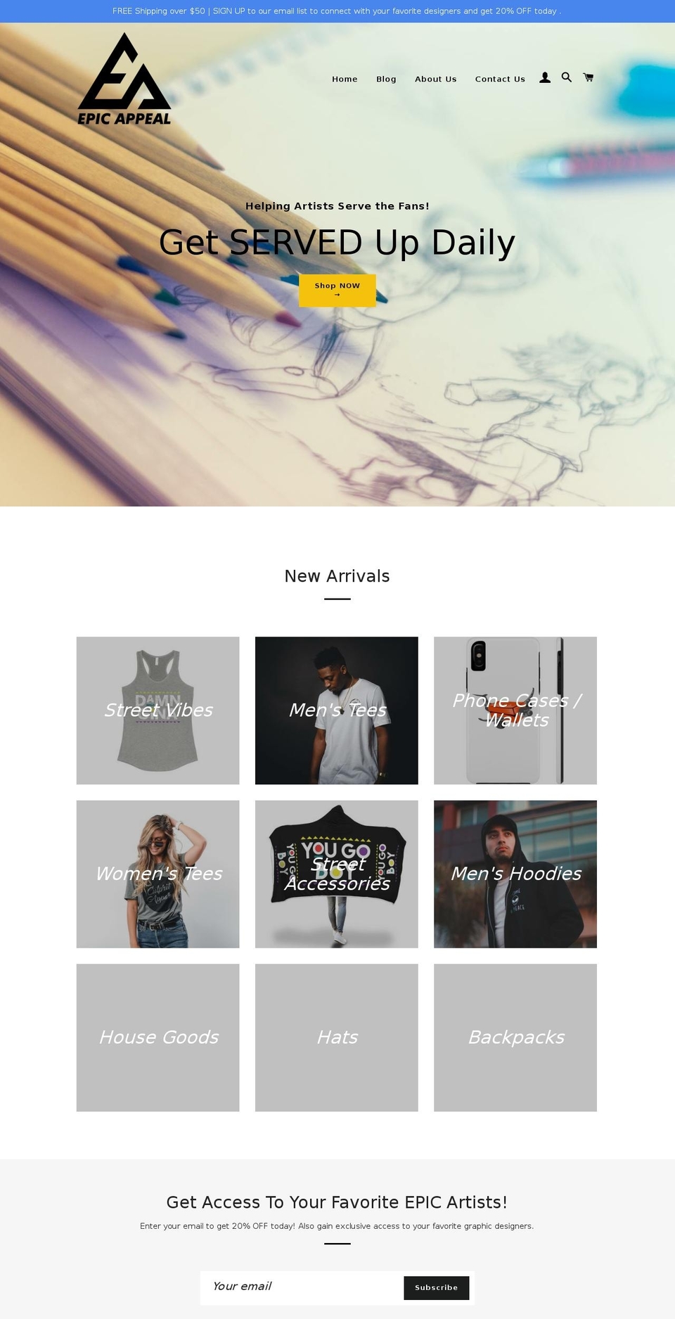 epicappeal.com — Shopify storefront screenshot