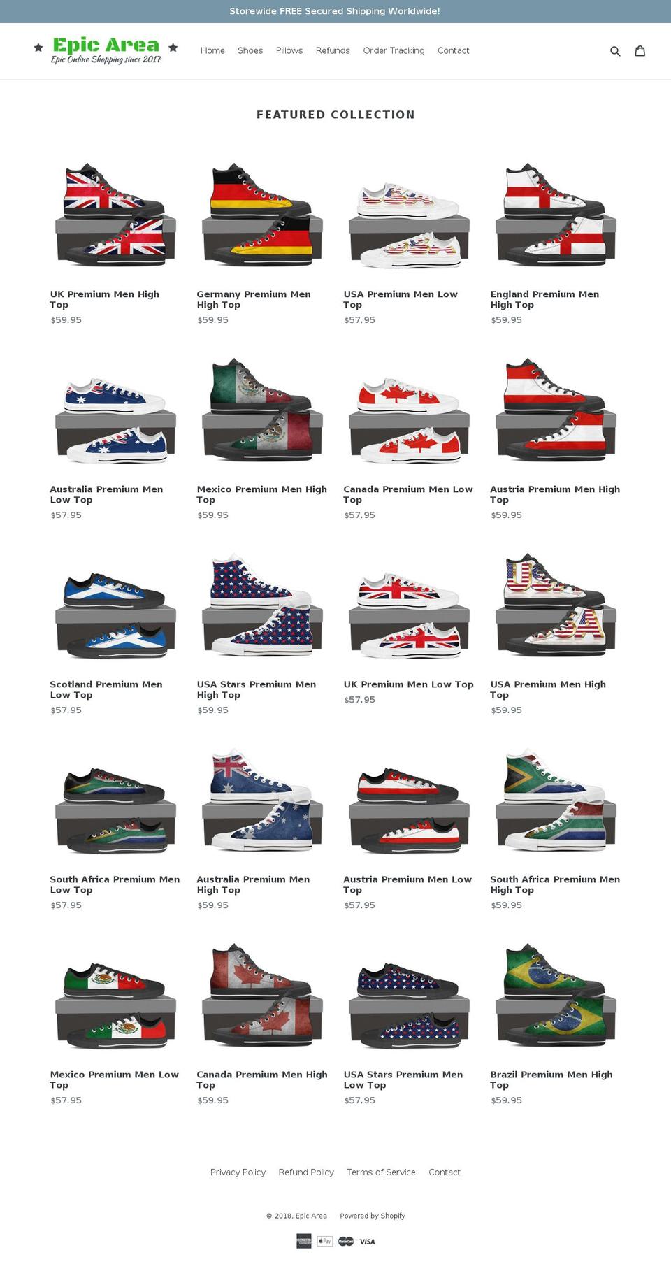 epicarea.com — Shopify storefront screenshot
